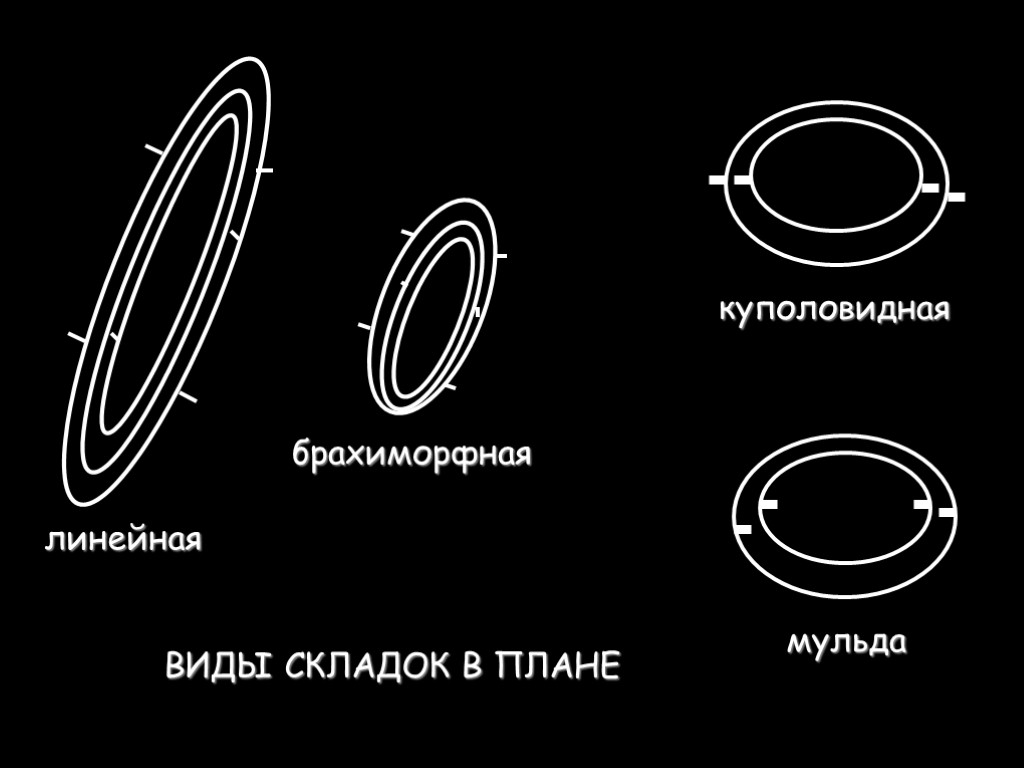 линейная брахиморфная куполовидная мульда ВИДЫ СКЛАДОК В ПЛАНЕ